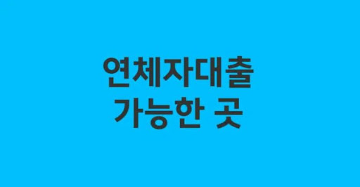 연체자대출 신청 방법과 절차